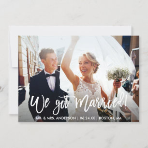 Anúncio Casamento Moderno com Letra de Pincel Nós nos Casa