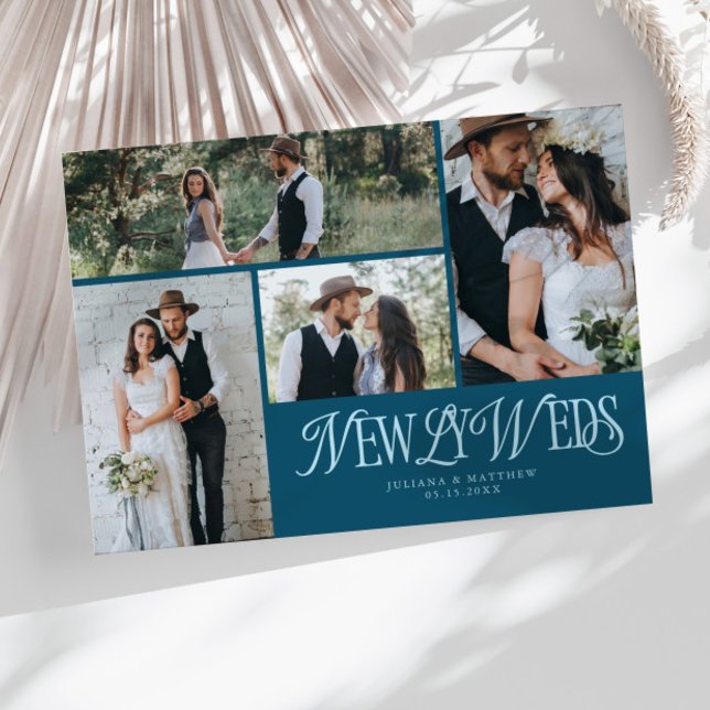 Anúncio Casamento Multifotográfico de Teal Newlyweds (Criador carregado)