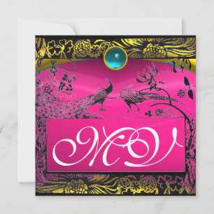 Anúncio CASAMENTO PÁSSAROS DE AMOR MONOGRAMA preto amarelo