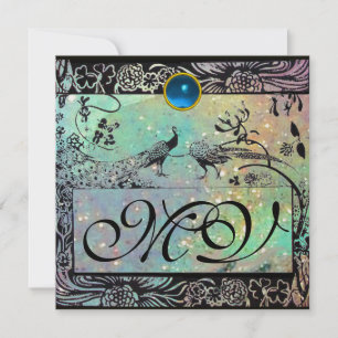 Anúncio CASAMENTO PÁSSAROS DE AMOR MONOGRAMA preto verde c
