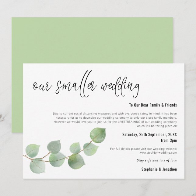 Anúncio Casamento Pequeno Roteiro de Redução de Tamanho El (Frente/Verso)