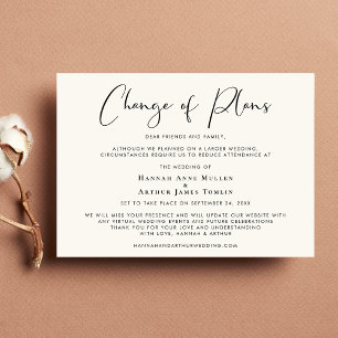 Anúncio Casamento Reduzido Mudança de Planos Creme