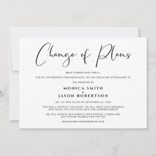 Anúncio Casamento Reduzido Mudança de Planos Elegante