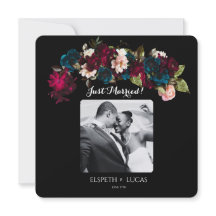 Casamento Romântico Negro, Borgonha e Teal Floral