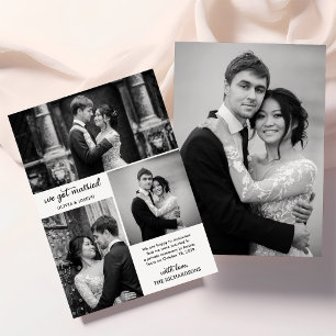 Anúncio Casamento Secreto Moderno com Quatro Fotos