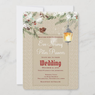 Anúncio Casamento Simples de Inverno com Lanterna e Planta