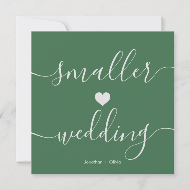 Anúncio Casamento Simples e Verde Chic Redução de Tamanho (Frente)