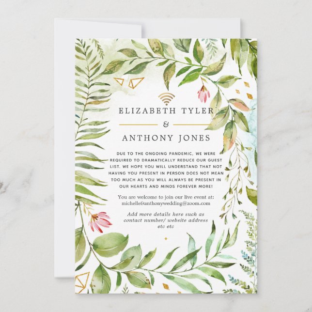 Anúncio Casamento Virtual Geométrico Crystal Greenery (Frente)