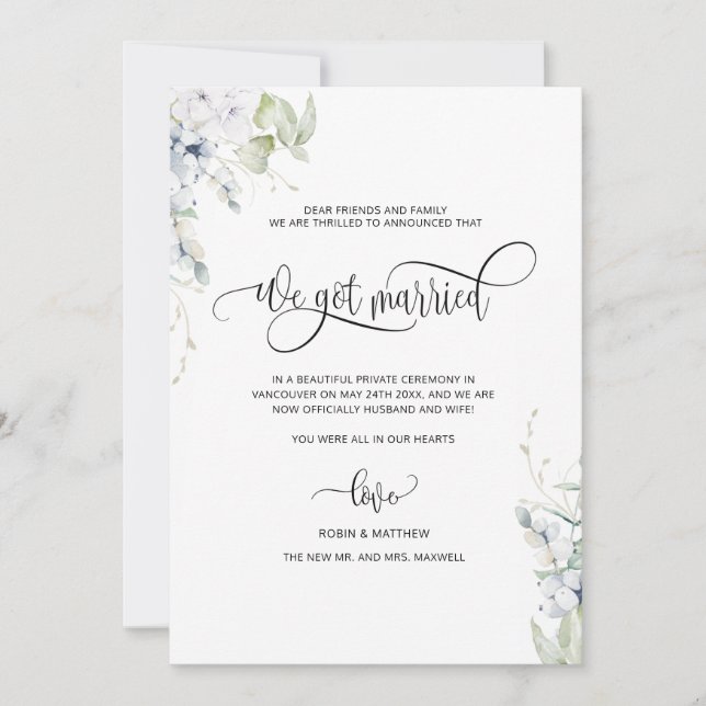 Anúncio Casamo-nos, Casamento Elegante (Frente)