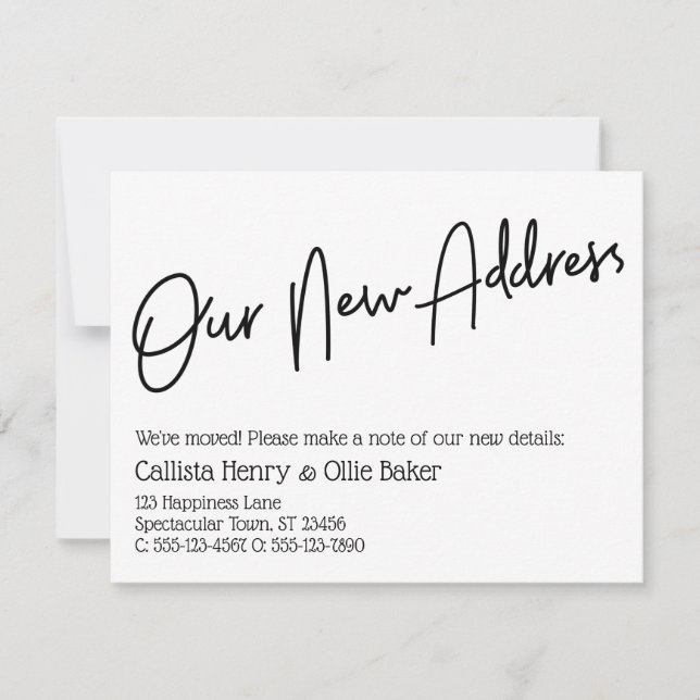 Anúncio casual do nosso novo endereço Black White (Frente)