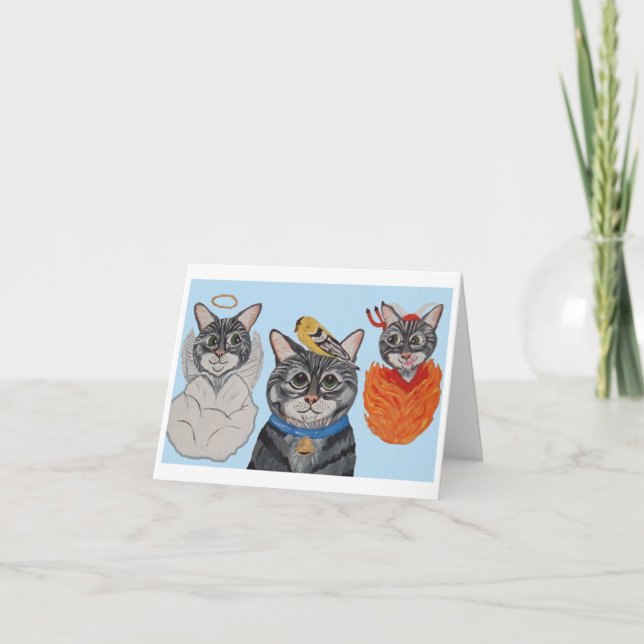 Anúncio Cat with angel and devil (Frente)