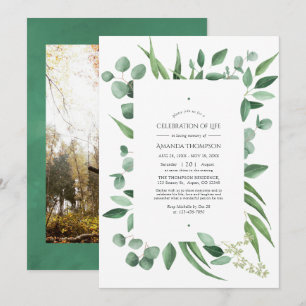 Anúncio Celebração de Vida de Casamento com Verde de Eucal