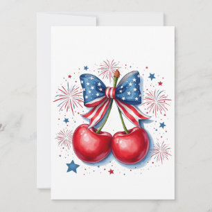 Anúncio Cerejas com Arco Coquette 4 de julho Americano