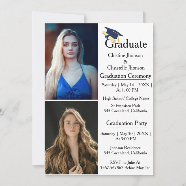 Anúncio Cerimônia de Dupla Graduação de Fotos 2 (Frente)