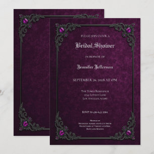 Anúncio Chá de Bebê Rosa Gótico Roxo Elegante