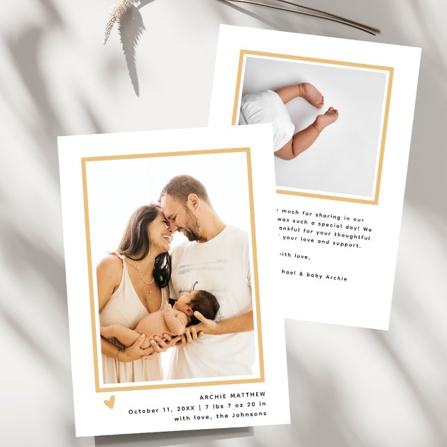 Anúncio Chá de fraldas de Foto Mínimo Moderno 2 Obrigado N (Criador carregado)