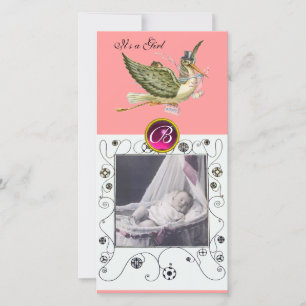 Anúncio CHÁ DE FRALDAS STORLS MONOGRAMA, branco rubi