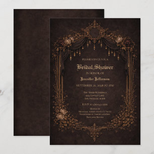 Anúncio Chá de noiva gótico floral elegante