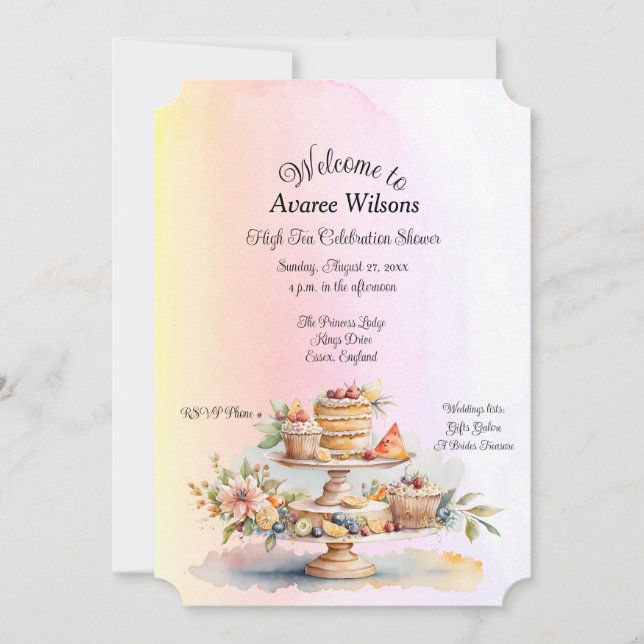 Anúncio Chá de panela de Celebração de Chá Alto (Frente)