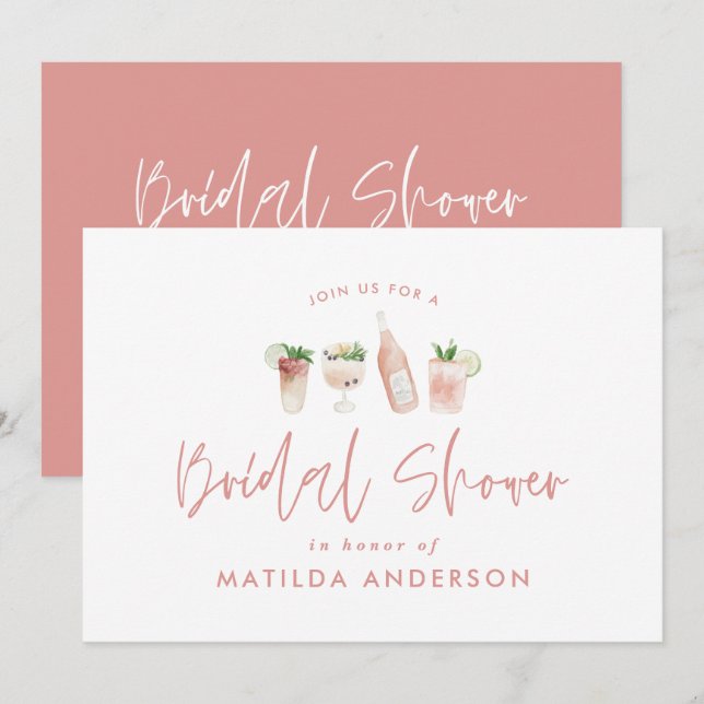 Anúncio Chá de panela moderno na moda cor-de-rosa (Frente/Verso)