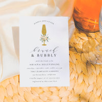 Champagne Dourada Watercolor Brunch e Bubble