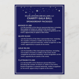 Anúncio Charity Gala Ball Sponsorship Blue Silver Star
