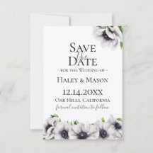 Chic Anemone Floral Save The Date