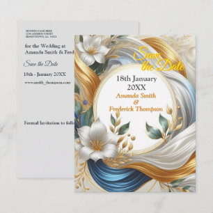 Anúncio Chic Elegant Swirls in Dourado, Silver, Blue, Yell