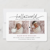 Chic Hello World Photo Collage Birth