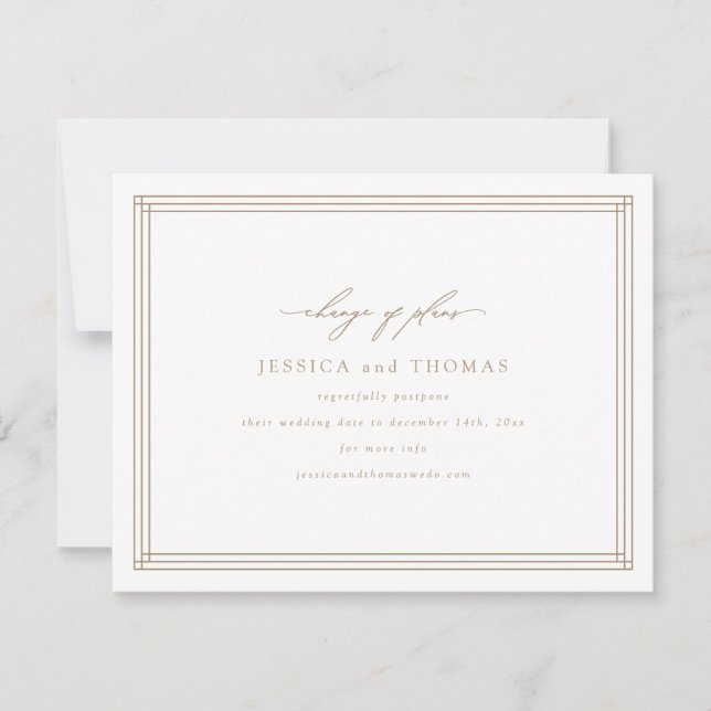 Anúncio Chic Janela Casamento Adiamento Mudar a Data (Frente)