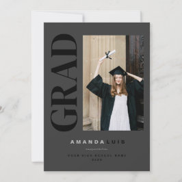 Anúncio Chic Modern Photo Charcoal Graduation