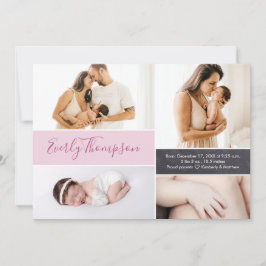 Anúncio Chic Pink Nome personalizado e colagem de fotos da