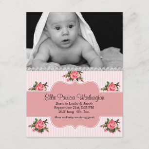 Anúncio chique do nascimento do bebé da casa de