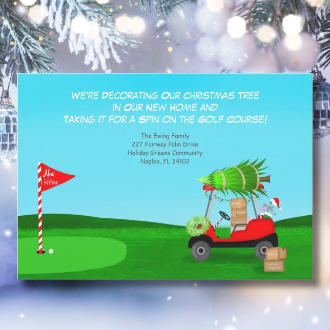 Anúncio Christmas Golf Cart With Moving Boxes Golf Course (Criador carregado)