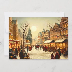 Anúncio Cidade de mercado de Natal nevado de inverno vinta