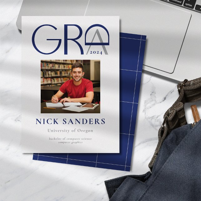 Anúncio Cinza Azul da faculdade de graduação de fotos mode (Criador carregado)