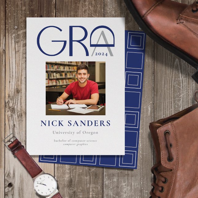 Anúncio Cinza Azul da faculdade de graduação de fotos mode (Criador carregado)