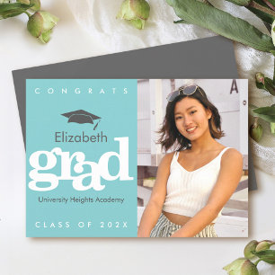 Anúncio Cinza de fotografia da turquesa boné ousada modern