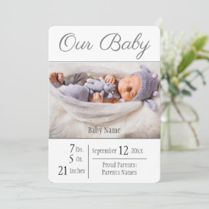 Anúncio Cinza Fotográfica de Nascimento Nosso Bebê