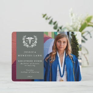 Anúncio Cinza Verde + Laurel White Wreath Registered Nurse