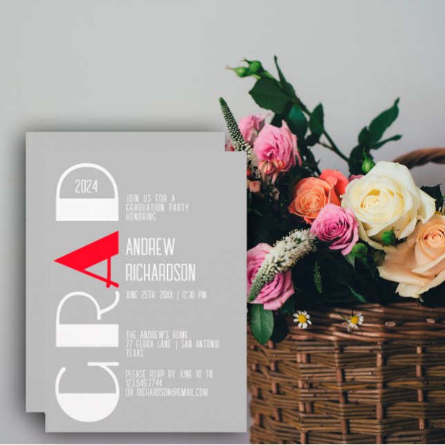 Anúncio Cinzas de graduação branca e mínima (Criador carregado)