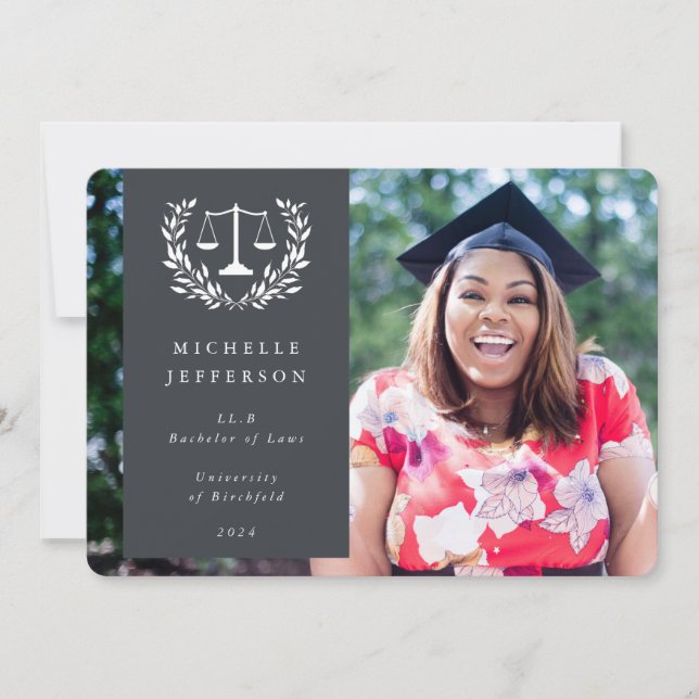 Anúncio Cinzas + White Law Scales Laurel Wreath Photo (Frente)