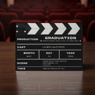 Anúncio Clap Board de Graduação de Filme de Cinema