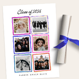 Anúncio Class of 2026 Graduate 6 Photo Collage High School