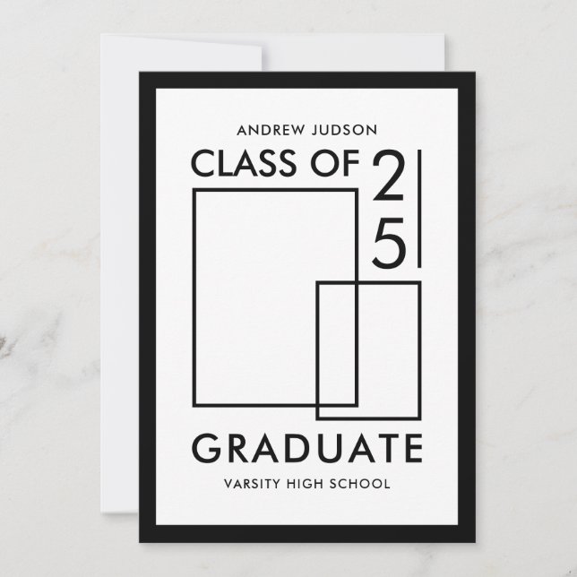 Anúncio Classe Branca Moderna De Graduação De 25 Fotografi (Frente)