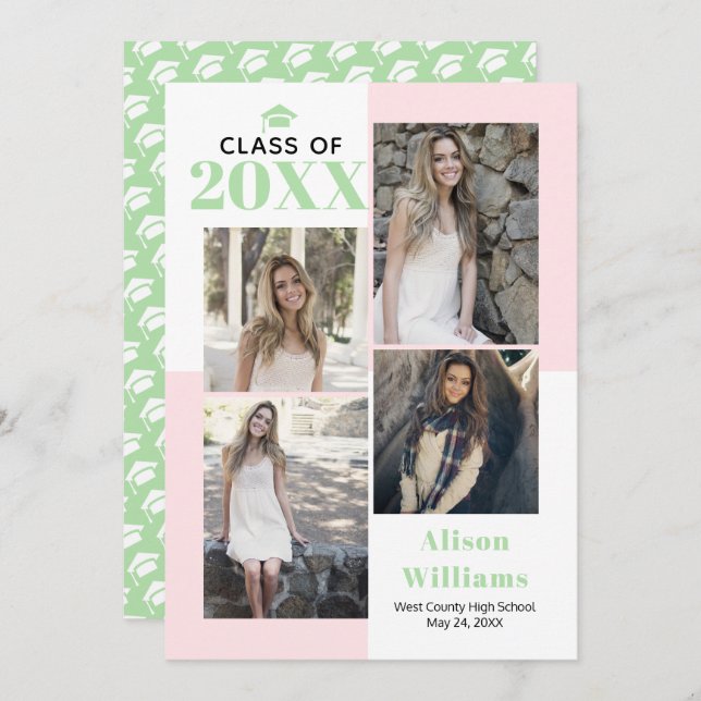 Anúncio Classe de 2023: quatro fotos, flush, graduação de  (Frente/Verso)