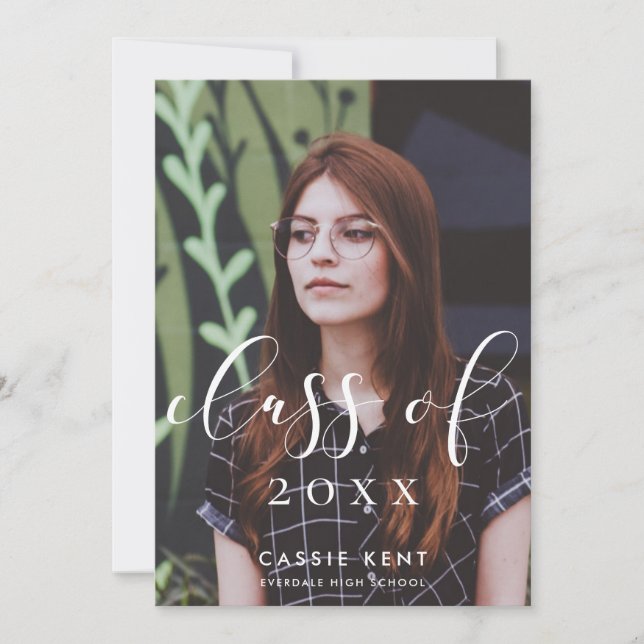 Anúncio Classe de 2025: fotografia elegante de graduação (Frente)