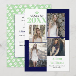 Anúncio Classe de 2025: marinho de quatro fotos, graduação