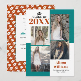 Anúncio Classe de 2025: quatro fotos de chá, graduação em 