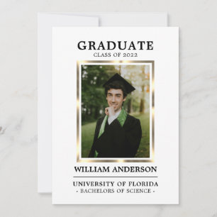 Anúncio Classe de ano de quadro Dourado preto-formando   F